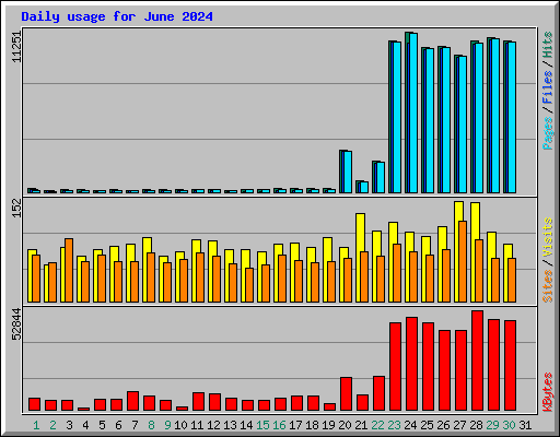 Daily usage for June 2024