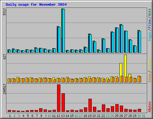 Daily usage for November 2024