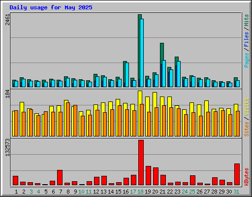 Daily usage for May 2025