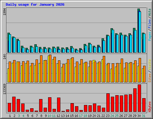 Daily usage for January 2026