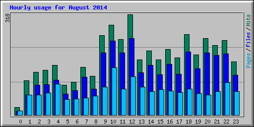 Hourly usage for August 2014