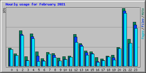 Hourly usage for February 2021