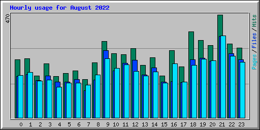 Hourly usage for August 2022
