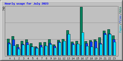Hourly usage for July 2023