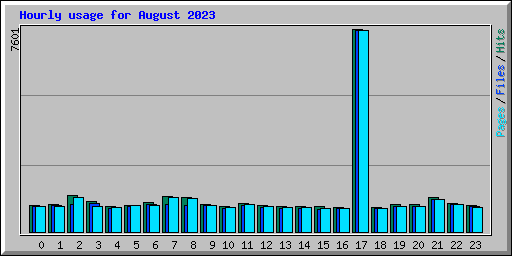 Hourly usage for August 2023