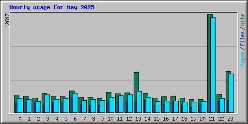 Hourly usage for May 2025