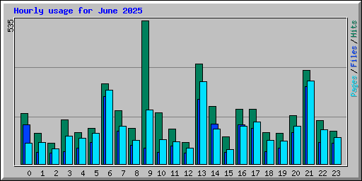 Hourly usage for June 2025
