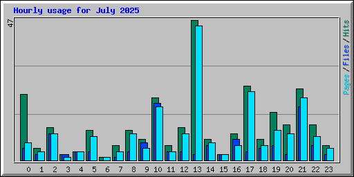 Hourly usage for July 2025