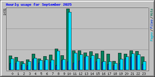 Hourly usage for September 2025