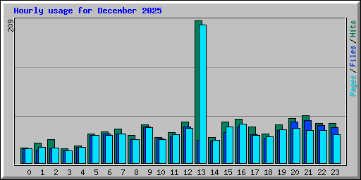 Hourly usage for December 2025