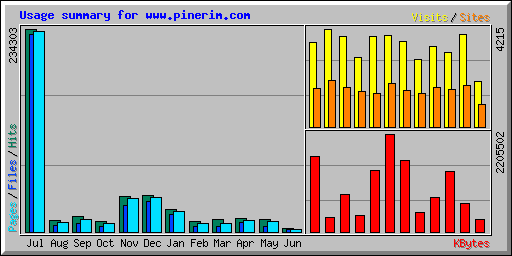 Usage summary for www.pinerim.com